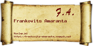 Frankovits Amaranta névjegykártya