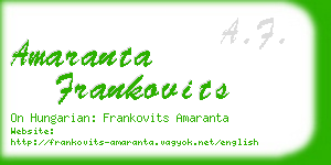 amaranta frankovits business card